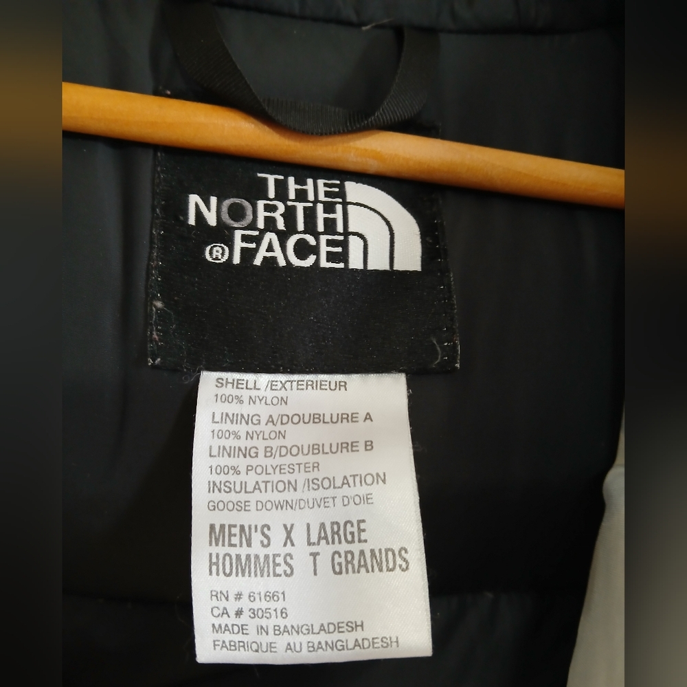The North Face Men’s XL Goose Down Marbled Beige & Grey Winter Parka - Picture 8 of 15